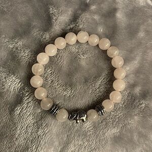 Rose Quartz with Elephant Beaded Bracelet